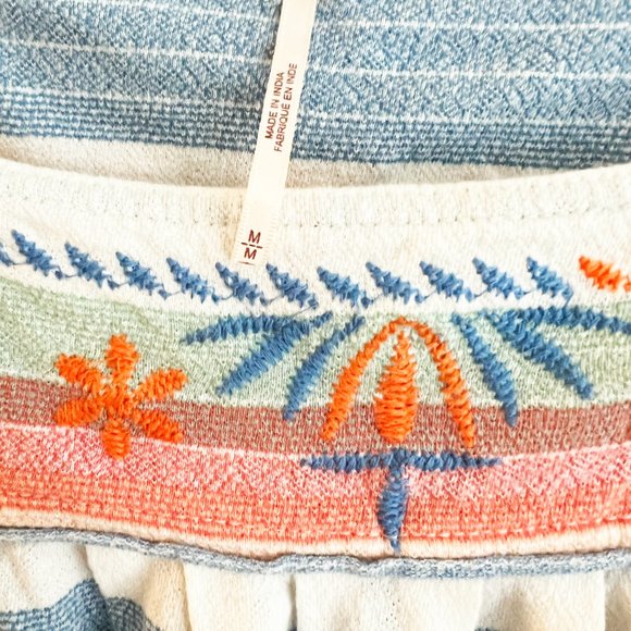 Free People Embroidered, Vintage style Striped Tank | New without tags | M - Picture 5 of 9